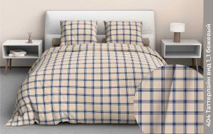 КПБ Бязь "Бояртекс" диз. № 404 Таттерлайн, 1/1 Вид, бежевый (L)