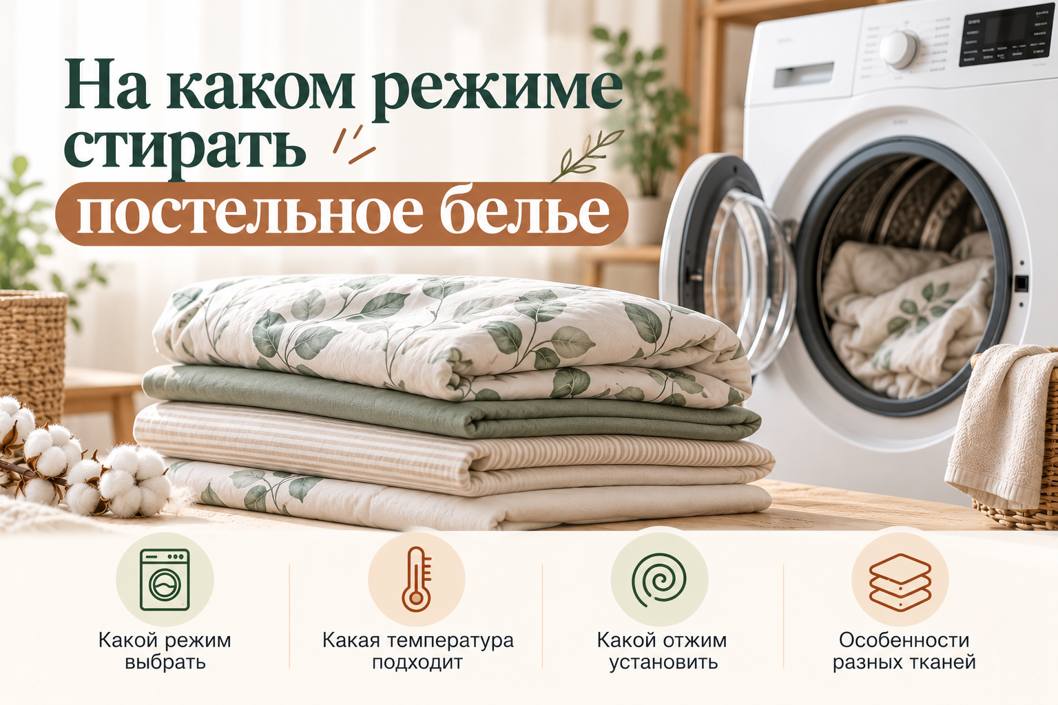 На каком режиме стирать постельное белье На каком режиме стирать постельное белье