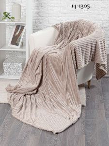 Плед ВЕЛСОФТ тисненый "Paradise" диз. Страйп 14-1305 (Л)