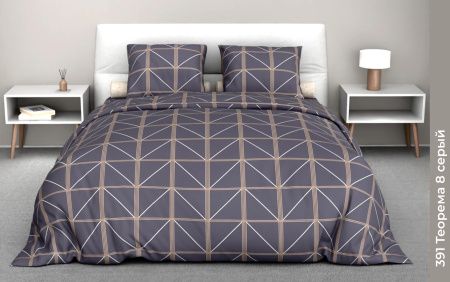 КПБ Бязь "Бояртекс" диз. № 391 Теорема, 8 Вид, серый (N)